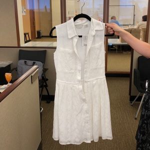 Anthropologie Classic White Button Up Dress